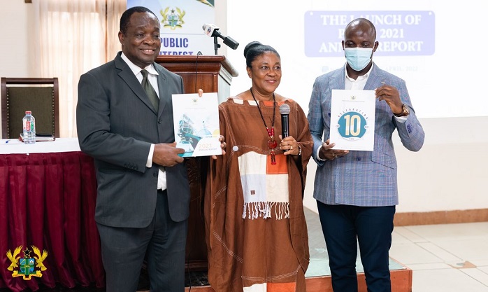 Prof Adom-Frimpong (left) and other dignitaries launching the report