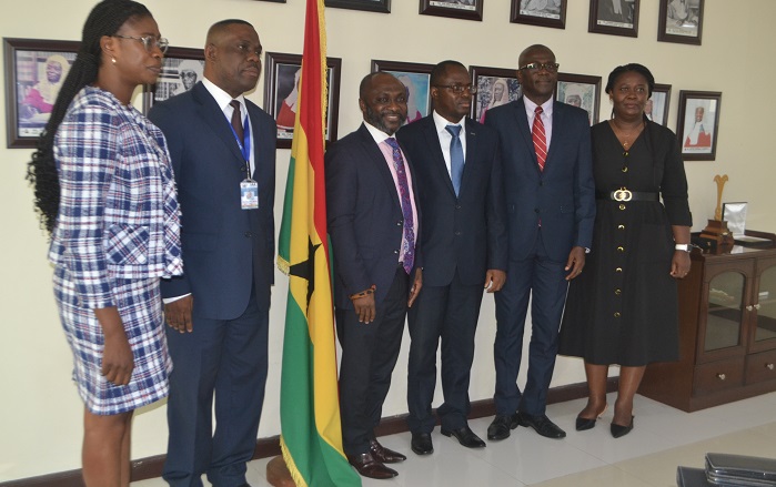 Mr Eric O. Osae (second from left) with the other Committee members after the swearing in Photo Victor A. Buxton