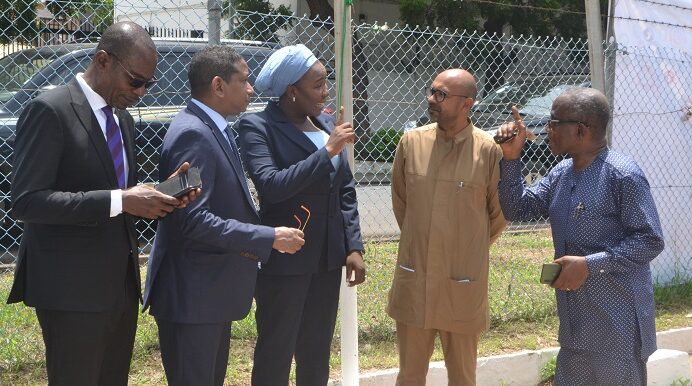 Mr Boadu-Ayeboafoh(right) interacting with Ms Fatimatu Abubakar (middle). With them are Mr Monney(left) and others Photo Victor A. Buxton