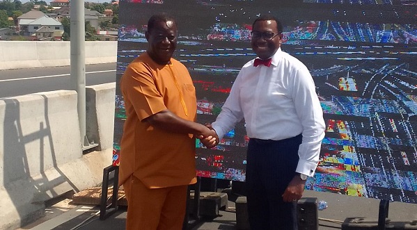 Mr Adesina (Right) and M .Amoako-Atta (Left) exchanging pleasantries at the ceremony.
