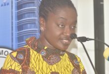 Ms Ama Pomaa Boateng (inset) addressing the participants Photo Michael Ayeh