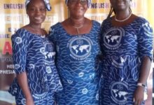 Mrs Bempong (middle) with Deaconess Cobbinah (left) and Deaconess Esther Nartey after the programme.