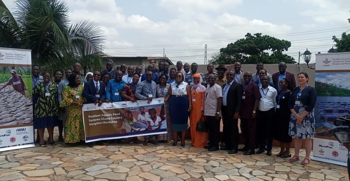 Mrs Koomson (middle) with participants of the programme