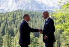 • German Chancellor, Olaf Scholz, welcomed US President, Joe Biden, at Bavaria's Schloss Elmau castle on the day of G7 leaders' summit (Leonhard Foeger/Pool/Reuters)