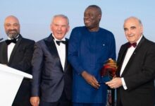 Dr Ibrahim Mohammed Awal (third from left) receiving his award