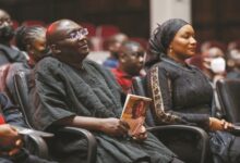 Vice President Dr Bawumia and the wife seated during the memorial service