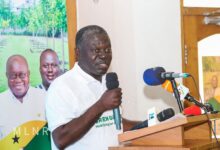 Mr Owusu-Bio speaking at the press conference in Accra yesterday