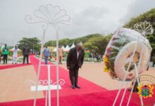 President Akufo-Addo laying wreath at the 10th anniversary the late Professor John Evans Atta-Mills