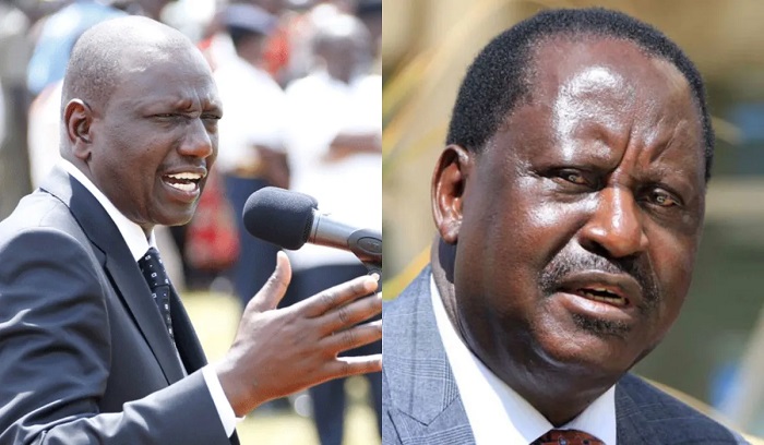 Mr William Ruto (left) and Mr Raila Odinga