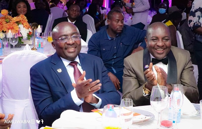 Dr Bawumia (right) and Rev. Steve Mensah (left) at the fund-raising