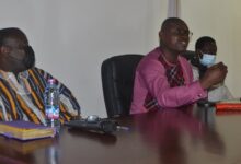 Mr Emmanuel Nyarko Baah (middle) addressing the press conference