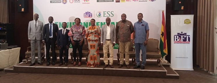 Dr Acquaye (right) with Mrs Kudzordzi (fourth left) with other dignitaries in the programme