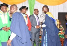 • Some of the first class graduands being congratulated