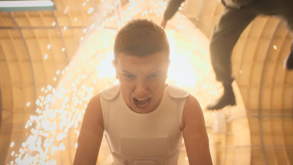 Eleven isn't happy with Stranger Things' third-place finish. (Image credit: Netflix)