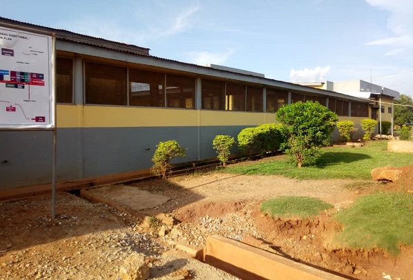 • The front view of Goaso Municipal hospital