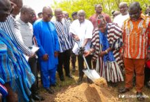 • Dr Bawumia (with shovel) performing the sod cutting for the project to start