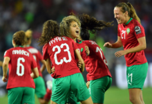 • Morocco celebrating their win over Nigeria