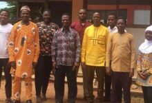 • Mr Abbey (fourth from left) and NSS personnel at the Ghana Tourism Authority at Wa