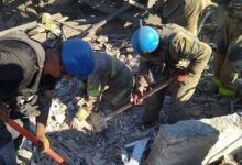 • Rescuers dug in the rubble in search of victims