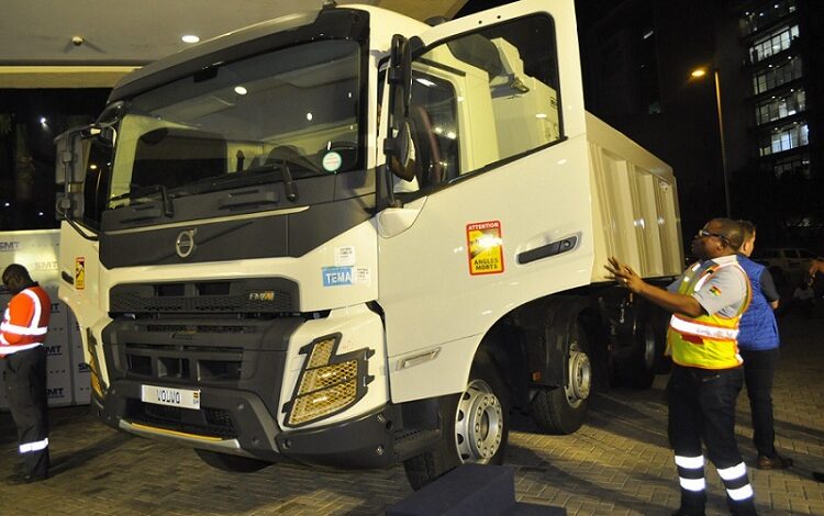 • SMT Ghana officials ushering guests into the new trucks
