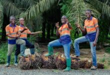 • Some employees celebrating the certification