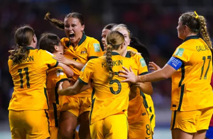 • Australia celebrating their win over host nation Costa Rica on Wednesday