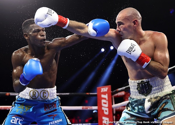 • Commey (left) and Pedraza slotting it out