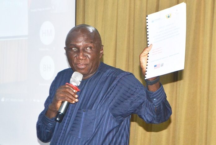 • Mr Ambrose Dery (inset) launching the programme Photo: Victor A. Buxton