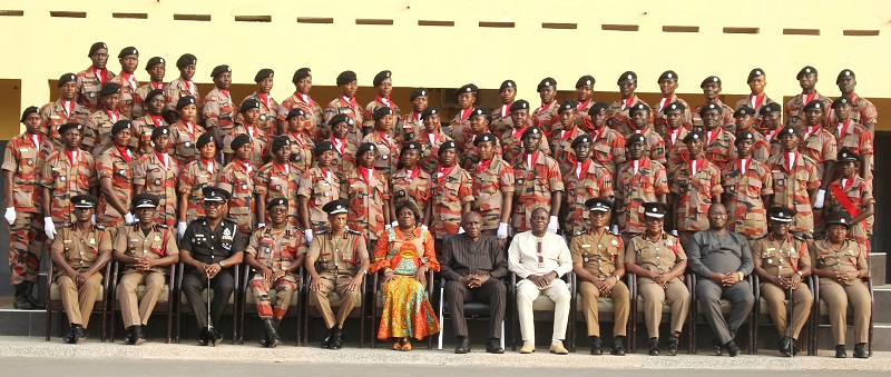 • Mr Ambrose Dery (seated middle) with the personnel and other dignitaries Photo Anita Nyarko-Yirenkyi