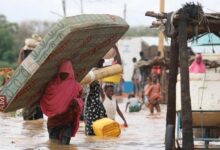 • Some of the displaced people affected by the flooding
