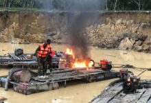 • Illegal mining site on River Offin being cleared by personnel of Operation Halt II