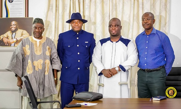 • Alhaji Mahama (second left) with him include Mr Makubu (second right)