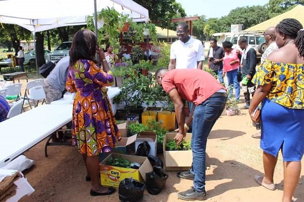 • Some vendors and members of Home Gardening Ghana at the fair
