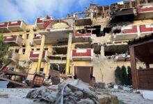 The fight over control of the Hayat Hotel left much of it destroyed