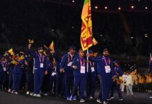 • Flagbearers of Sri Lanka during the Games' opening ceremony