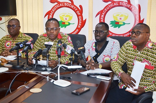 Mr Samuel Kow Donkoh(second from left) speaking at press briefing