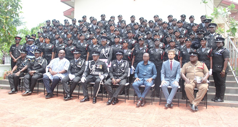 • COP Isaac Ken Yeboah (seated middle) with the personnel and other dignitaries Photo: Anita Nyarko-Yirenkyi