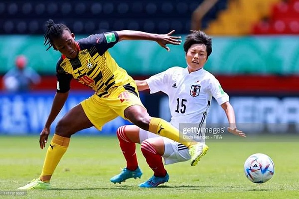 • Princesses Cecelia Nyama (left) battles her Japanese marker for the ball in yesterday's game