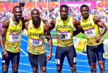 • Ghana's 4X100m relay team that was disqualified