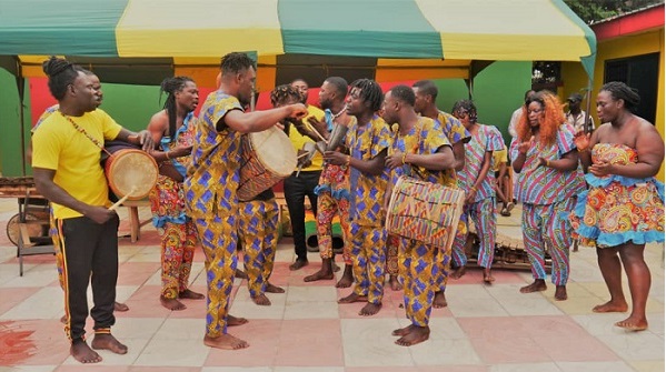 The Power Africa “Nyame Aye Awie” Cultural Troupe during the performance