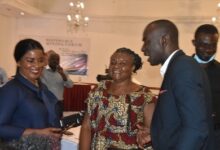 Mrs Hannah Owusu Koranteng (middle) interacting with Ms Sekyiwa Darko(left) Head Community Relations Petroleum Commission. With them is Mr Ahmed Nantogmah(right) Photo Michael Ayeh