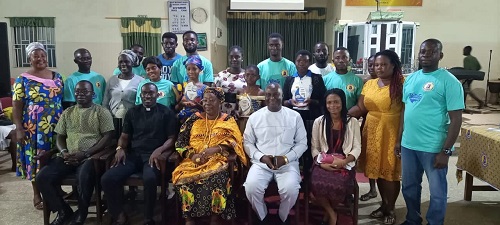 Rev Boamah (seated, second from left) in a group photograph with some dignitaries and contestants