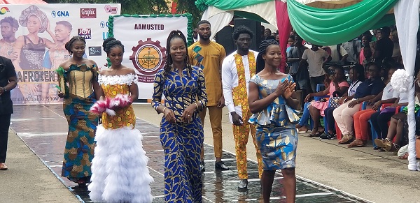 • Some students at the annual fashion and exhibition show