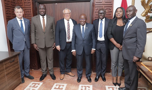 President Akufo-Addo (middle) with Mr Hofmanski (third from left) and other dignitaries after the meeting