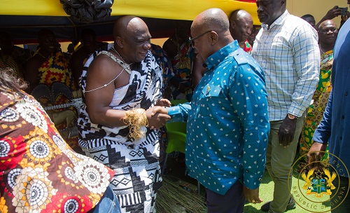 President Akufo-Addo with the Paramount Chief of Elmina