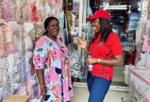 Mrs Osei-Poku (right ) engaging client