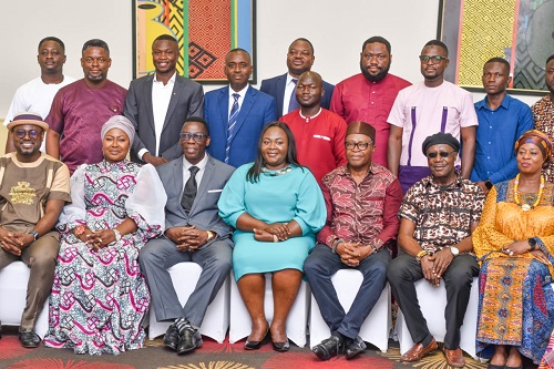 NIC engage - Dr Ofori (seated third left) with Mr Dontoh (seated third right) with the other ambassadors