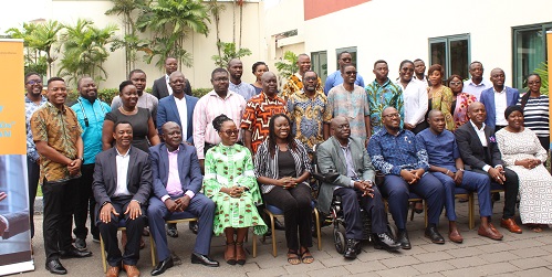 Prof. Gyimah-Boadi (seated fifth from left),Dr Kojo Asante (seated fourth from right) with the participants. Photo. Ebo Gorman