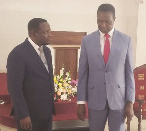 Dr Ocran (left) with Dr Adutwum after the meeting
