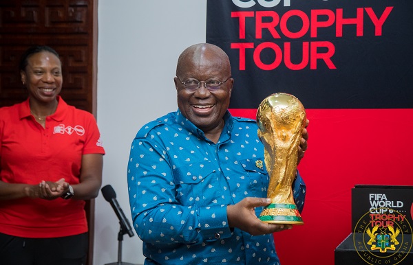 President Akufo-Addo with the World Cup trophy